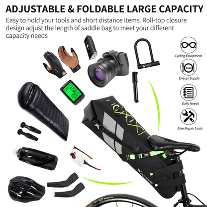 West Biking Bicycle Bag Full Waterproof Reflective Tail Bag Long-Distance Capacity Rear Seat Bag, 10L