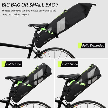 West Biking Bicycle Bag Full Waterproof Reflective Tail Bag Long-Distance Capacity Rear Seat Bag, 10L