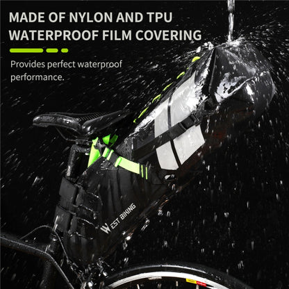 West Biking Bicycle Bag Full Waterproof Reflective Tail Bag Long-Distance Capacity Rear Seat Bag, 10L