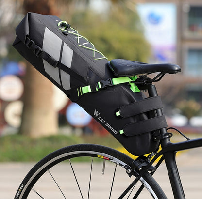 West Biking Bicycle Bag Full Waterproof Reflective Tail Bag Long-Distance Capacity Rear Seat Bag, 10L