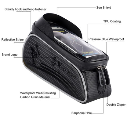 West Biking 1.5l Bicycle Anti-Light  Bag Riding Front Bag Mobile Phone Bag Boarding Bag Waterproof Bag, YP0707205