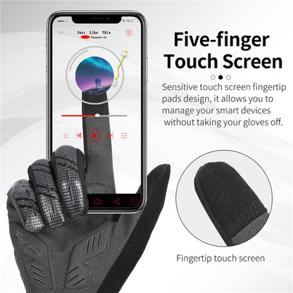 WEST BIKING YP0211207 Riding Full Finger Gloves Road Bike Mountain Bike Locomotive Shock Absorber Gloves, M, L, XL