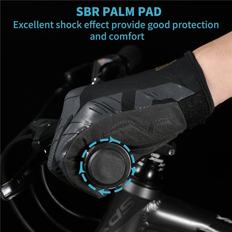 WEST BIKING YP0211207 Riding Full Finger Gloves Road Bike Mountain Bike Locomotive Shock Absorber Gloves, M, L, XL