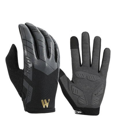 WEST BIKING YP0211207 Riding Full Finger Gloves Road Bike Mountain Bike Locomotive Shock Absorber Gloves, M, L, XL