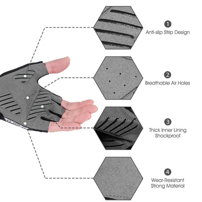 WEST BIKING YP0211210 Mountain Cycling Gloves Half Finger Breathable Anti-Slip Gloves Riding Equipment, M, L, XL