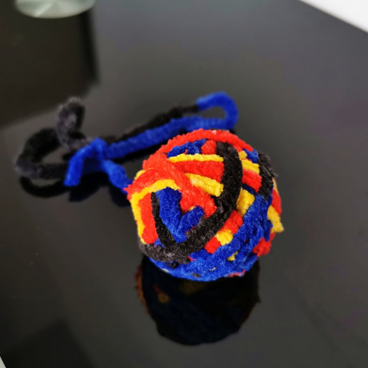 5 PCS Cat Toy Ball Cat Molar Play Wool Ball, Brown Black White, Pink Yellow Blue, Yellow Blue Black Red, White Purple Blue, Red Yellow Blue Purple