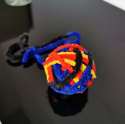 5 PCS Cat Toy Ball Cat Molar Play Wool Ball, Brown Black White, Pink Yellow Blue, Yellow Blue Black Red, White Purple Blue, Red Yellow Blue Purple