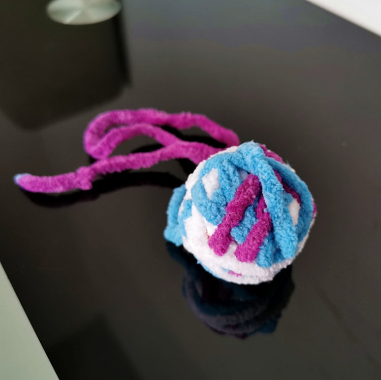 5 PCS Cat Toy Ball Cat Molar Play Wool Ball, Brown Black White, Pink Yellow Blue, Yellow Blue Black Red, White Purple Blue, Red Yellow Blue Purple