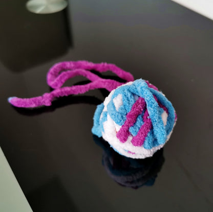 5 PCS Cat Toy Ball Cat Molar Play Wool Ball, Brown Black White, Pink Yellow Blue, Yellow Blue Black Red, White Purple Blue, Red Yellow Blue Purple