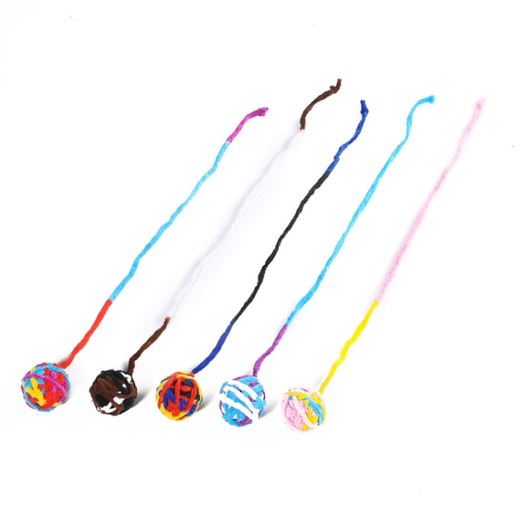 5 PCS Cat Toy Ball Cat Molar Play Wool Ball, Brown Black White, Pink Yellow Blue, Yellow Blue Black Red, White Purple Blue, Red Yellow Blue Purple