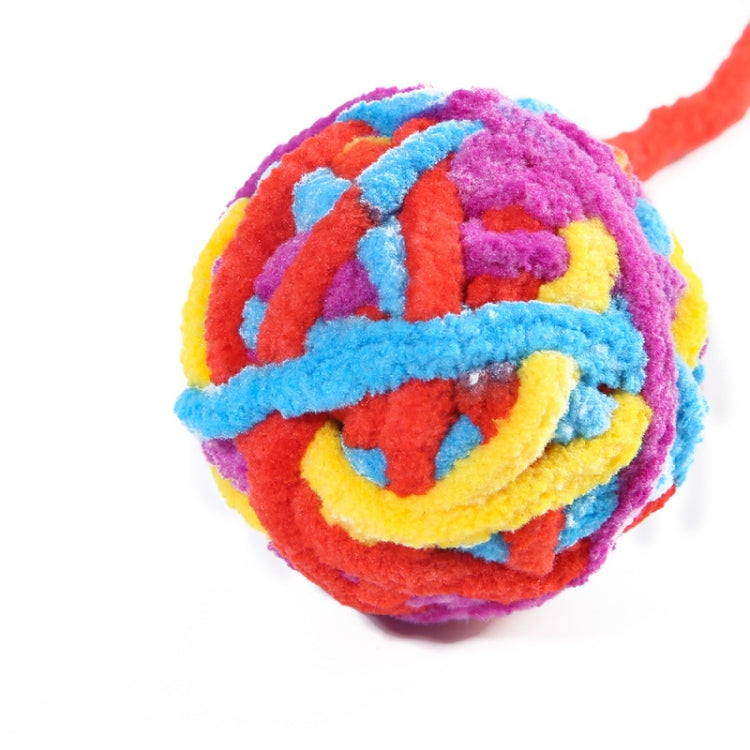 5 PCS Cat Toy Ball Cat Molar Play Wool Ball, Brown Black White, Pink Yellow Blue, Yellow Blue Black Red, White Purple Blue, Red Yellow Blue Purple