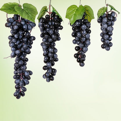 Simulation Fruit Simulation Grapes PVC with Cream Grape Shoot Props, 4 Bunches 36 Black Grapes, 4 Bunches 36 Green Grapes, 4 Bunches 36 Red Grapes, 4 Bunches 36 Grain Agate Grapes, 4 Bunches 36 Purple Grapes, 4 Bunches 60 Black Grapes...