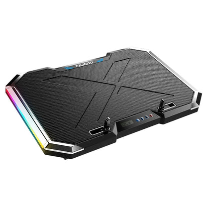 NUOXI Q8 Notebook Radiator LCD Screen Button Controllable RBG Luminescence Computer Cooling Base