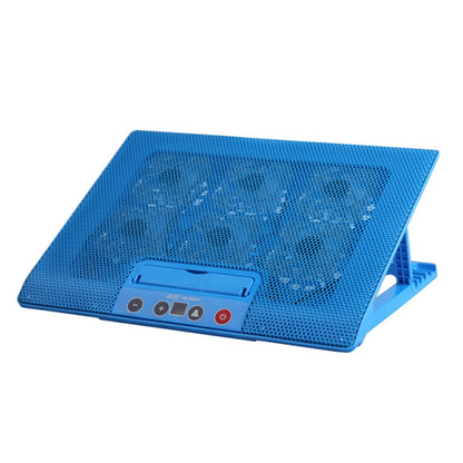 NUOXI M8 Laptop Radiator Multi-Angle Adjustment Six Fan Touch Screen Button Bracket, Blue, Black