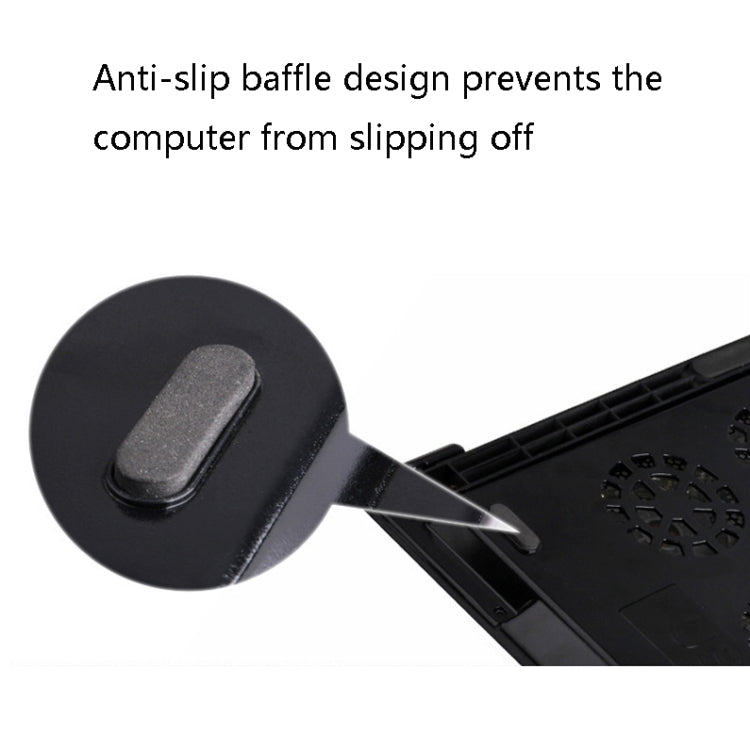 NUOXI M8 Laptop Radiator Multi-Angle Adjustment Six Fan Touch Screen Button Bracket, Blue, Black