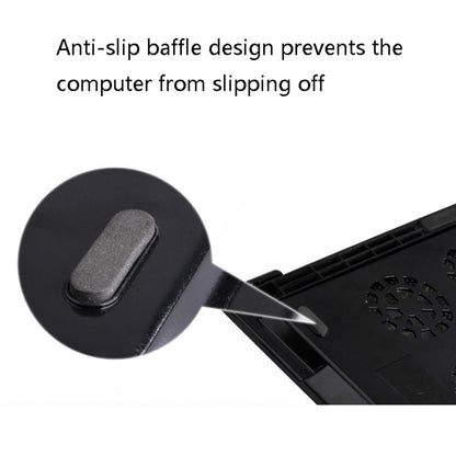 NUOXI M8 Laptop Radiator Multi-Angle Adjustment Six Fan Touch Screen Button Bracket, Blue, Black