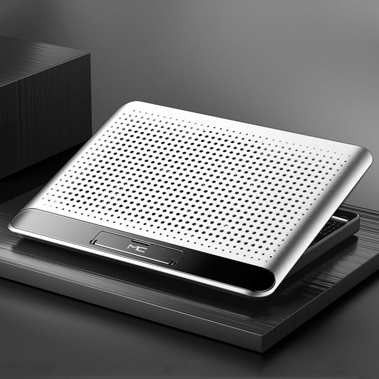 NUOXI Q5 Notebook Radiator Base Computer Aluminum Alloy Plate Pad Fan Bracket, Silver, Black