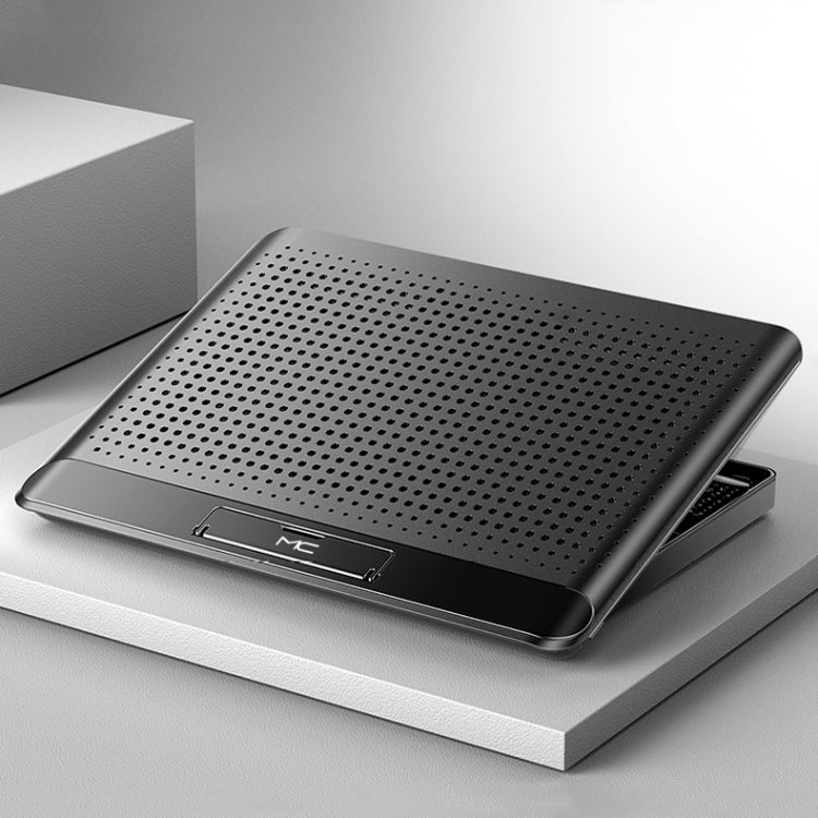 NUOXI Q5 Notebook Radiator Base Computer Aluminum Alloy Plate Pad Fan Bracket, Silver, Black