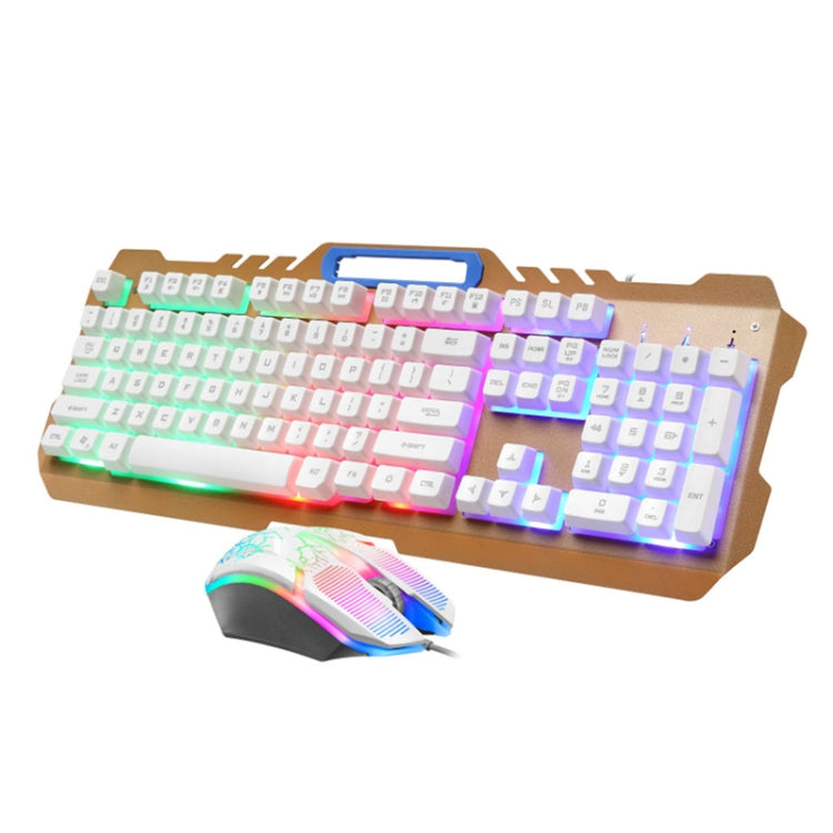 LIMEIDE T21 104Keys Wired Gaming Backlit Computer Manipulator Keyboard and Mouse Set, Cable Length: 1.4 m, Black, White