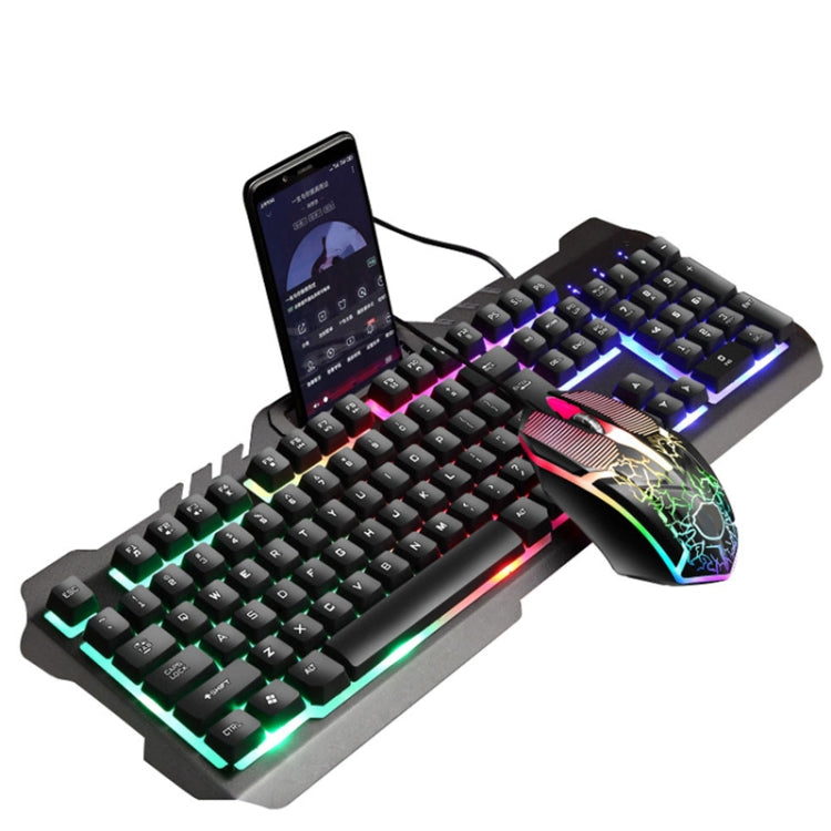 LIMEIDE T21 104Keys Wired Gaming Backlit Computer Manipulator Keyboard and Mouse Set, Cable Length: 1.4 m, Black, White