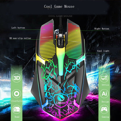 LIMEIDE T21 104Keys Wired Gaming Backlit Computer Manipulator Keyboard and Mouse Set, Cable Length: 1.4 m, Black, White