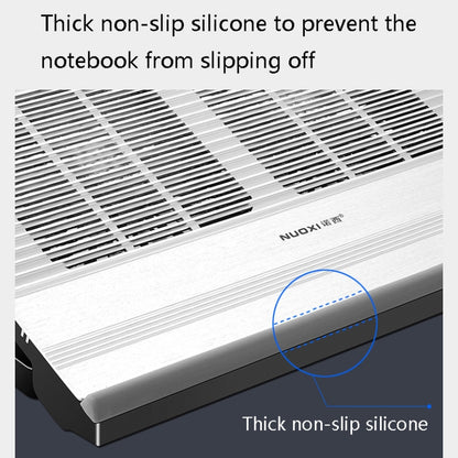 NUOXI T10 Laptop Radiator Multi-File Adjustment Aluminum Alloy Bracket, Black, Silver