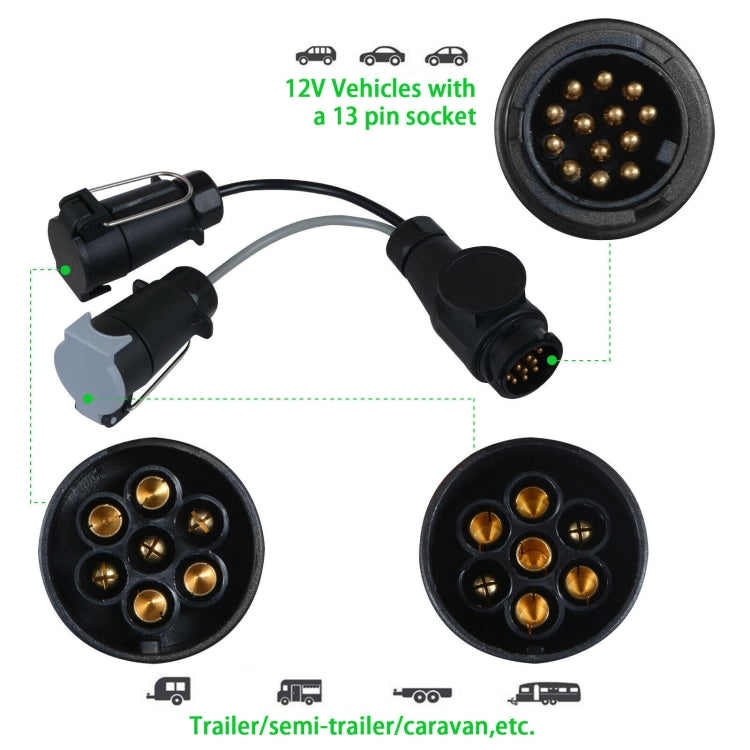 VC1014 13P Transfer Double 7P Trailer Connector Cable Car Plug Socket Conversion Plug EU Plug, VC1014