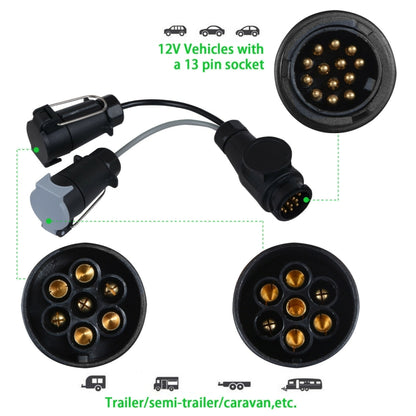 VC1014 13P Transfer Double 7P Trailer Connector Cable Car Plug Socket Conversion Plug EU Plug, VC1014