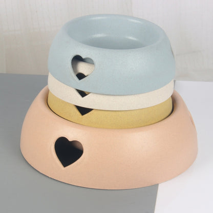 Dog Bowls Plastic Love Single Bowl Pet Bowl Cat Food Bowl, Small, Large