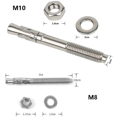 XINDA M8 Rock Nail Pole Stainless Steel Expansion Screws Pulling Rock Nail, M8 Rock Nail Pole, M10 Rock Nail Pole