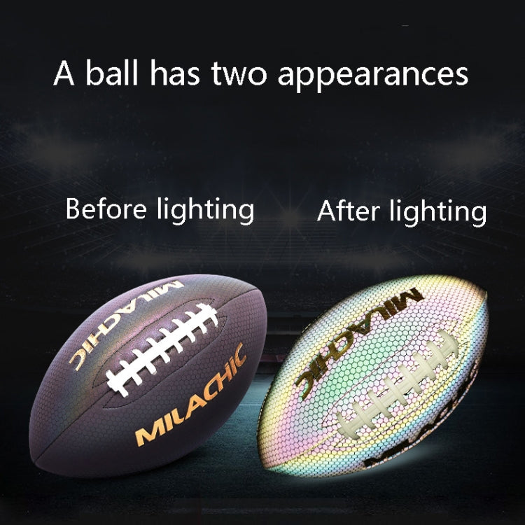 MILACHIC Fluorescent Reflective PU Material American Football, Number 3, Number 6, Number 9