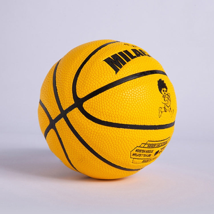 MILACHIC Number 1 Mini Rubber Hollow Glue Stretch Training Basketball, Gold, Yellow, Black, Orange, Red