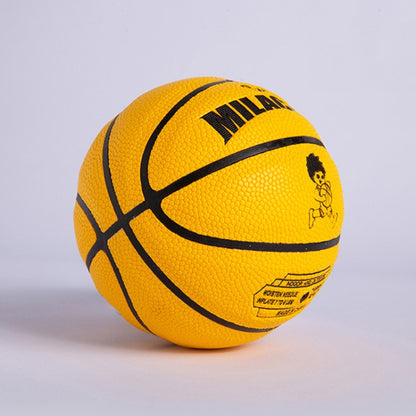 MILACHIC Number 1 Mini Rubber Hollow Glue Stretch Training Basketball, Gold, Yellow, Black, Orange, Red