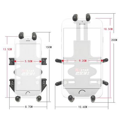 N-STAR NJN002 Motorcycle Metal Aluminum Alloy Universal Anti-Theft Mobile Phone Bracket, NJN002(T-shaped Ball Head Installation), NJN002(Inclined Ball Head Installation)