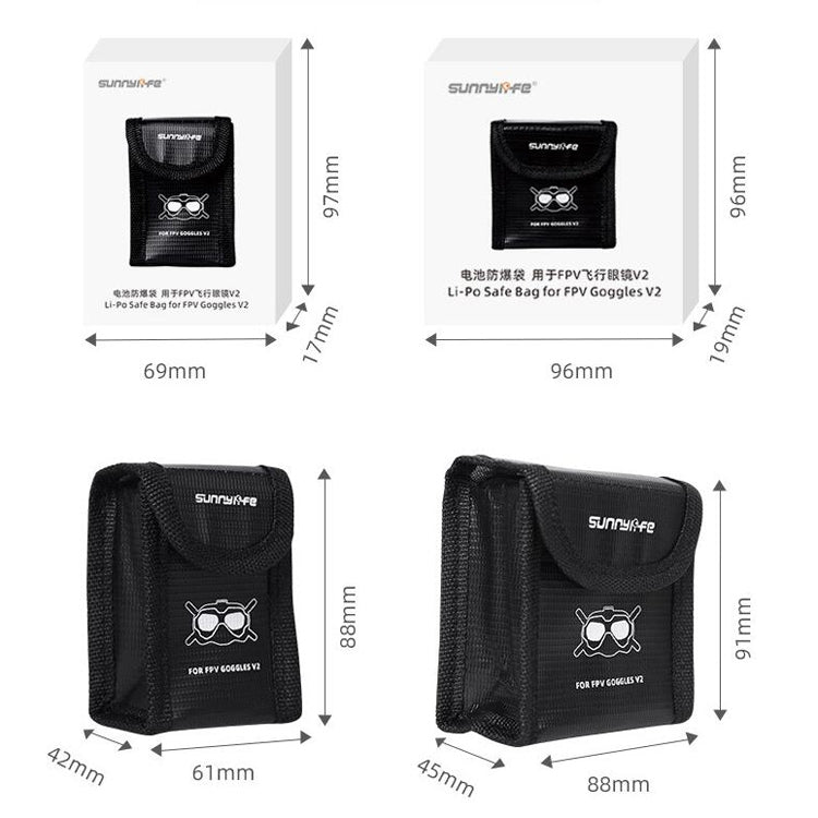 Sunnylife FV-DC261 Battery Explosion-proof Bag, For DJI FPV Glasses Battery
