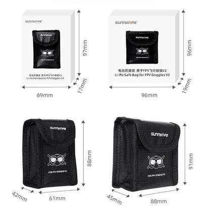 Sunnylife FV-DC261 Battery Explosion-proof Bag, For DJI FPV Glasses Battery