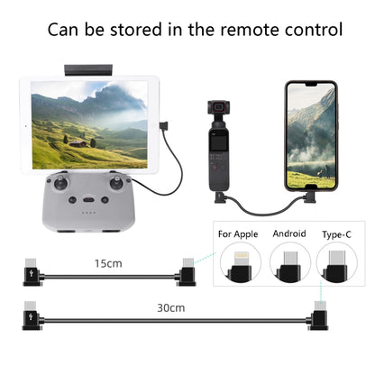 Sunnylife TY-X9304 Suitable For DJI Mavic Air 2S / DJI FPV Flight Glasses V2 / Mavic Mini2 / Osmo Pocket 2 Mobile Phone Tablet Cable, 15cm Type-C to 8 Pin Cable, 15cm Type-C to Micro USB  Cable, 15cm Type-C to Type-C Cable, 30cm Type-C to 8 Pin Cable...