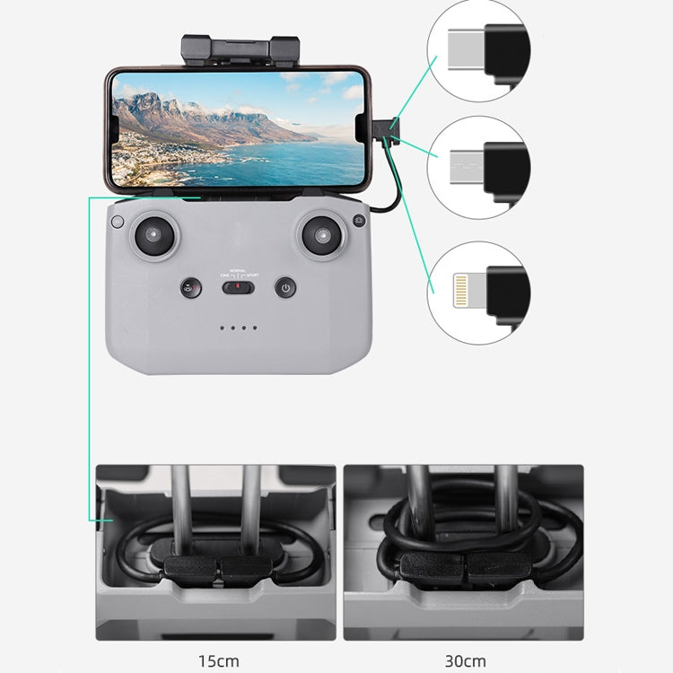 Sunnylife TY-X9304 Suitable For DJI Mavic Air 2S / DJI FPV Flight Glasses V2 / Mavic Mini2 / Osmo Pocket 2 Mobile Phone Tablet Cable, 15cm Type-C to 8 Pin Cable, 15cm Type-C to Micro USB  Cable, 15cm Type-C to Type-C Cable, 30cm Type-C to 8 Pin Cable...