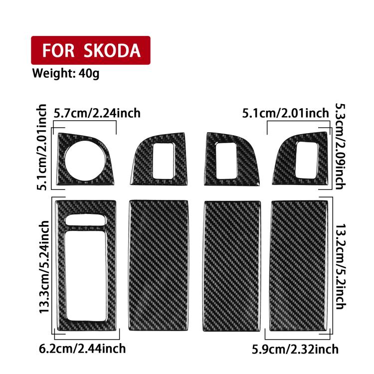 For 2017-2021 Skoda Octavia Right-Hand Drive 8pcs /Set Window Switch Panel Sticker, Right-Hand Drive