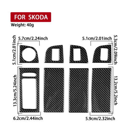 For 2017-2021 Skoda Octavia Right-Hand Drive 8pcs /Set Window Switch Panel Sticker, Right-Hand Drive
