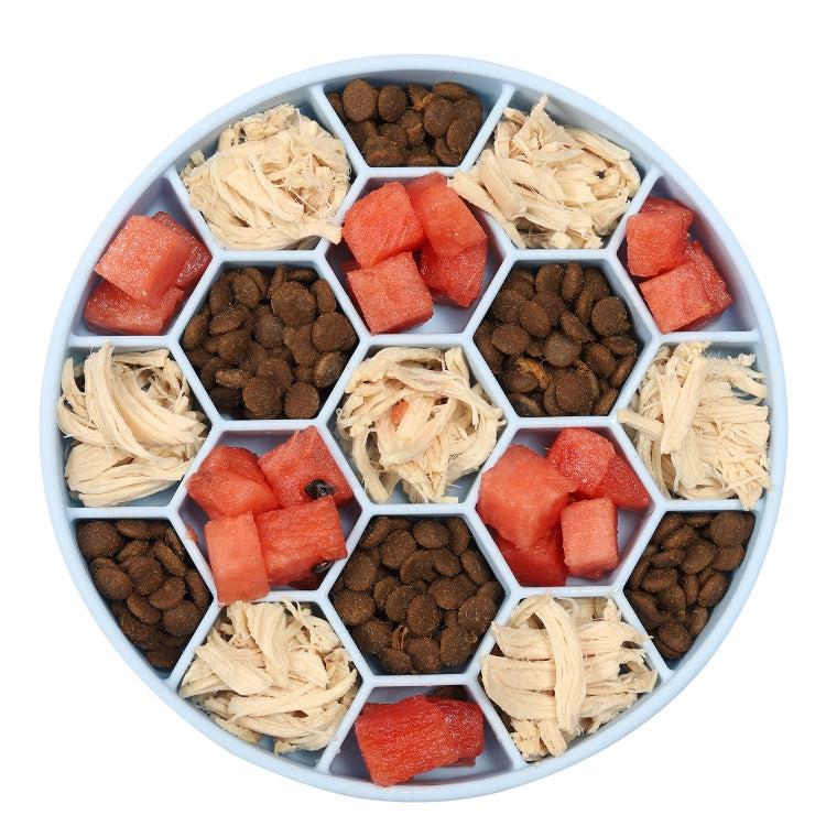 Pet Slow Eating Anti-Choke Slip Bowl Silicone Suction Cup Honeycomb Bowl, Medium Blue, Medium Green, Medium Orange, Small Blue, Small Green, Small Orange