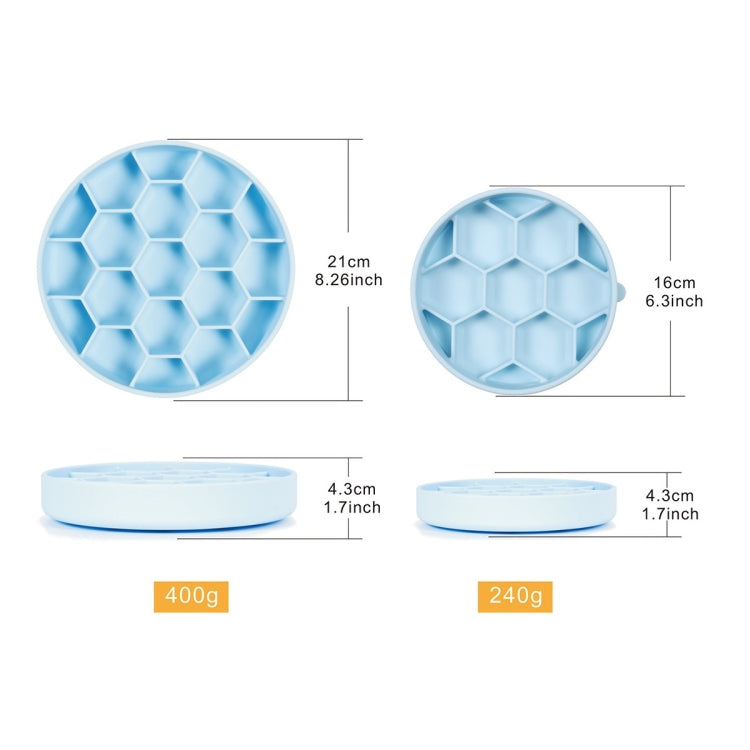 Pet Slow Eating Anti-Choke Slip Bowl Silicone Suction Cup Honeycomb Bowl, Medium Blue, Medium Green, Medium Orange, Small Blue, Small Green, Small Orange