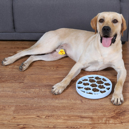 Pet Slow Eating Anti-Choke Slip Bowl Silicone Suction Cup Honeycomb Bowl, Medium Blue, Medium Green, Medium Orange, Small Blue, Small Green, Small Orange