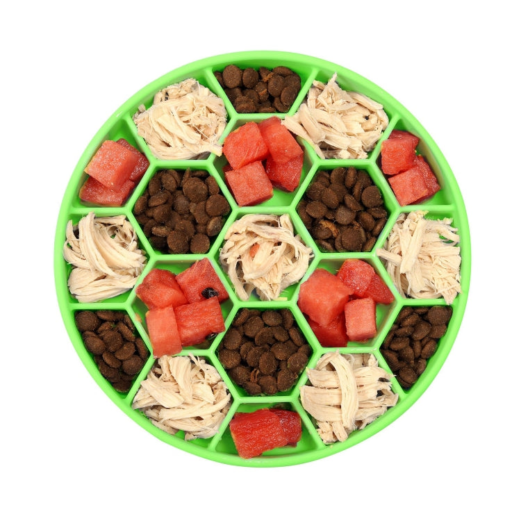 Pet Slow Eating Anti-Choke Slip Bowl Silicone Suction Cup Honeycomb Bowl, Medium Blue, Medium Green, Medium Orange, Small Blue, Small Green, Small Orange