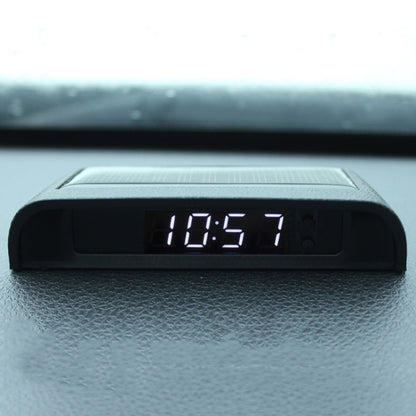 Solar Night Light Car Clock Automotive Electronic Clock Temperature, Time+Date+Week+Temperature