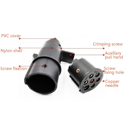 VP270ES 24V 7P Socket Trailer Signal Transmission Connector EU Plug, VP270ES