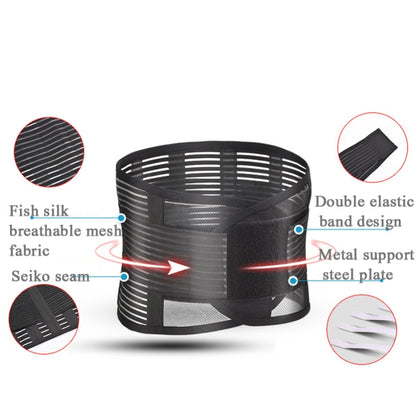 Abdomen Support Belt Breathable Steel Plate Support Waist Support Sports Protective Gear, Specification: XL, S, M, L, XL