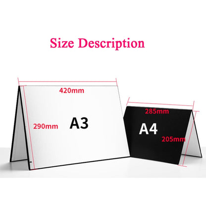 2 PCS 3-in-1 Reflective Board White + Black + Silver A4 Cardboard Folding Light Diffuser Board, 3-in-1 A4 Cardboard