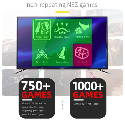 Mini Wireless Doubles HD TV Game Machine, Y2 FIT Somatosensory Version (830 Games)