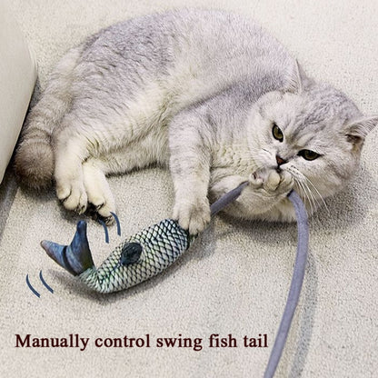 Creative Funny Cat Toy Simulation Fish Cat Toy Interactive Plush Airbag Toy, Sea Fish, Squid, Dog Tail, Horsetail